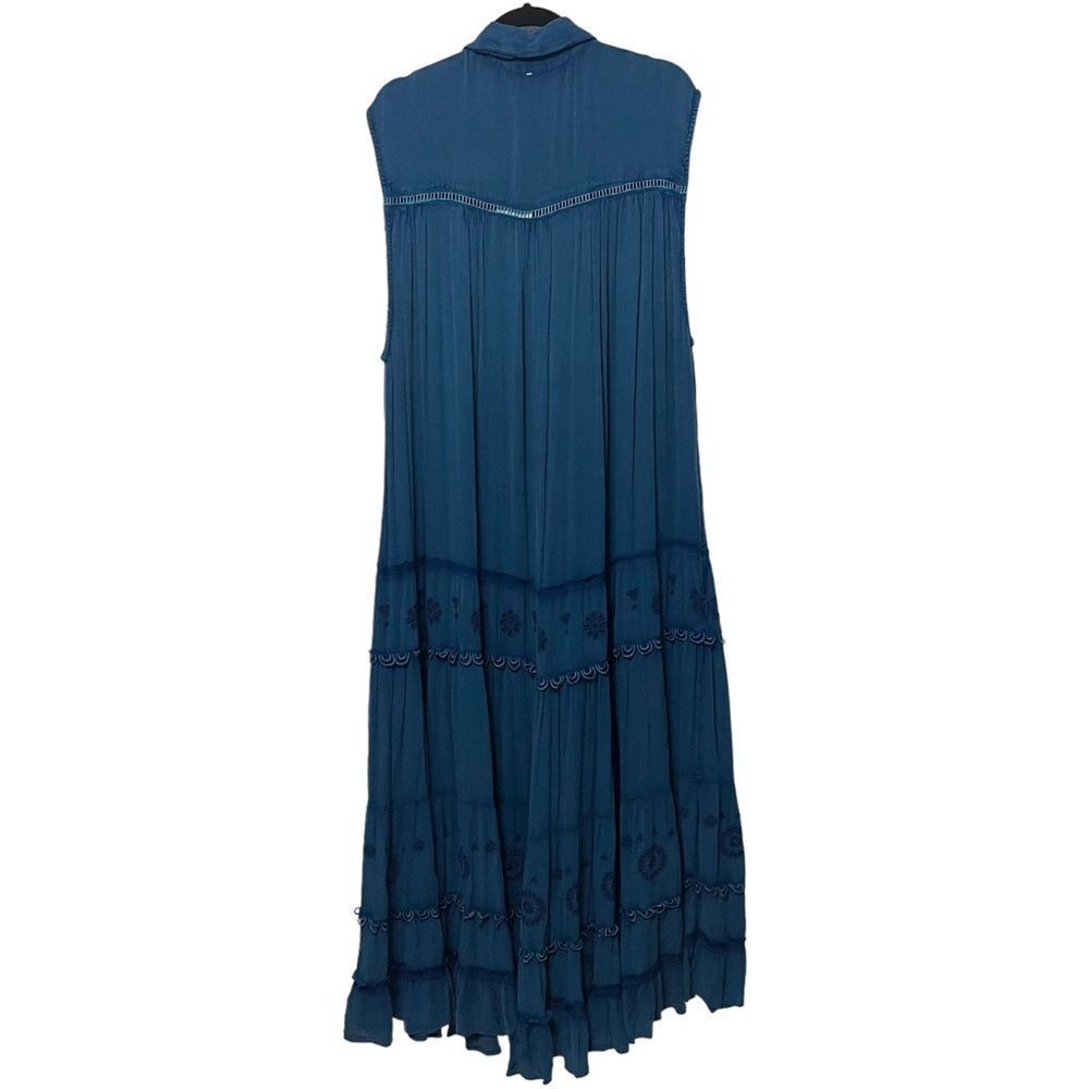 NWT FREE PEOPLE Pretty Cozy Embroidered Maxi Dress M - Picture 6 of 9